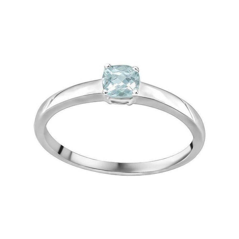 J&A 1970 – Bague – Or Blanc & Aigue-Marine