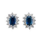 J&A 1970 – Boucles d'oreilles – Or Blanc, saphir & diamants